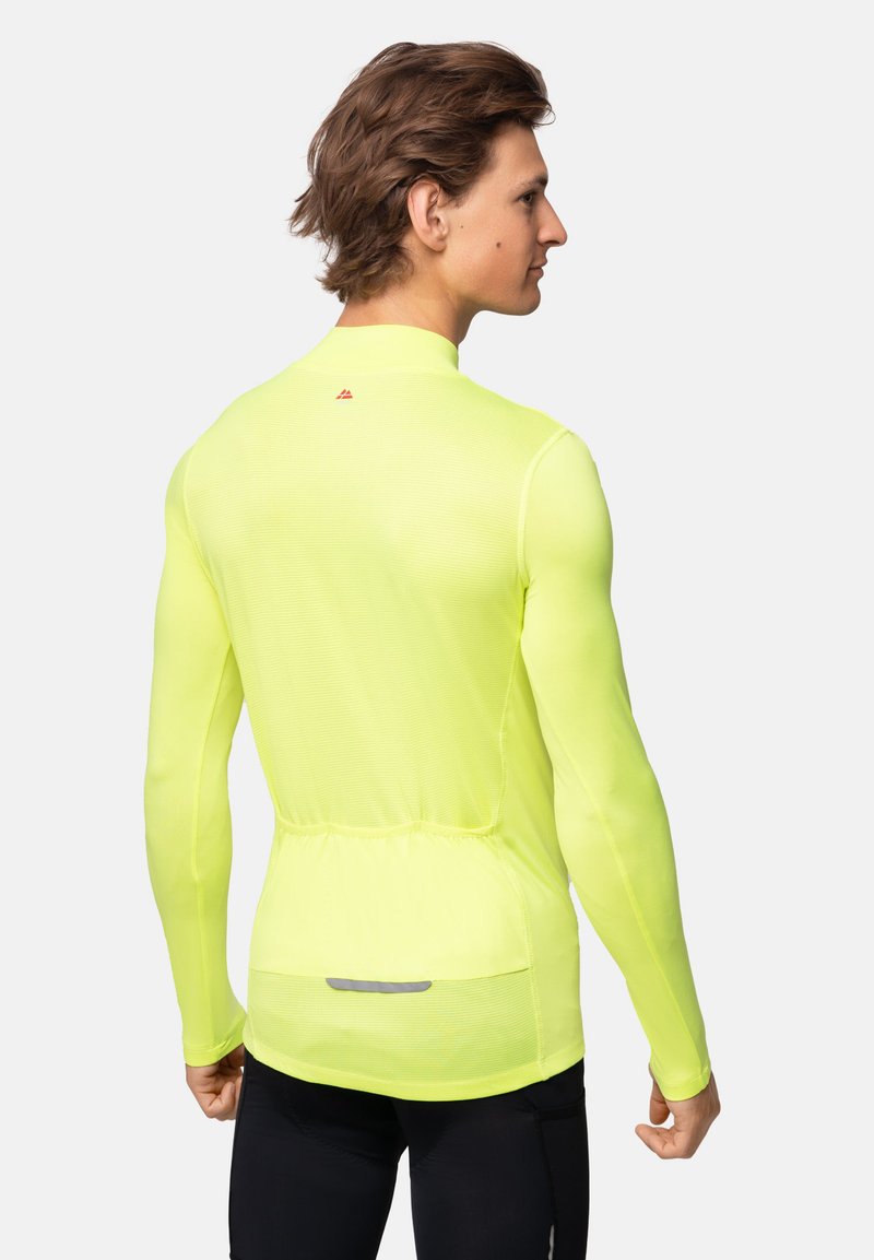 DANISH ENDURANCE Maillot Cyclisme Manches Longues, Poches Arrières, Respirant & Léger, Vélo Homme, Jaune Fluo, XXL