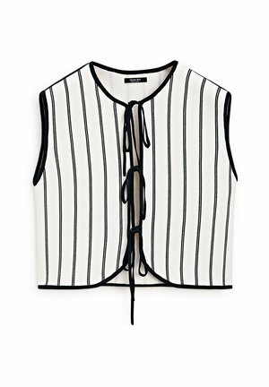 Massimo Dutti STRIPED WITH TIES - Veste sans manches - WHITE