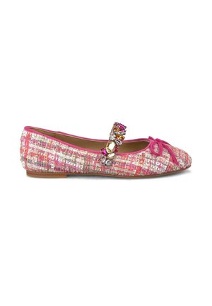 PLANAS DE CON PUNTERA REDONDEADA Y SIN CIERRE - Ankle strap ballet pumps - fucsia jaspeado