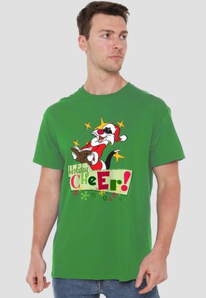 Cotton Soul, LOONEY TUNES CHEER SYLVESTER - Print T-shirt - dark green