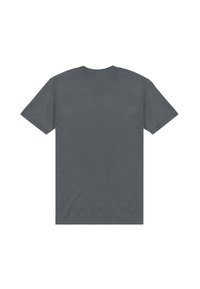 Gray cotton t-shirt with a round neck, short sleeves, and a plain back. Smooth texture, casual fit, no visible logos or patterns.