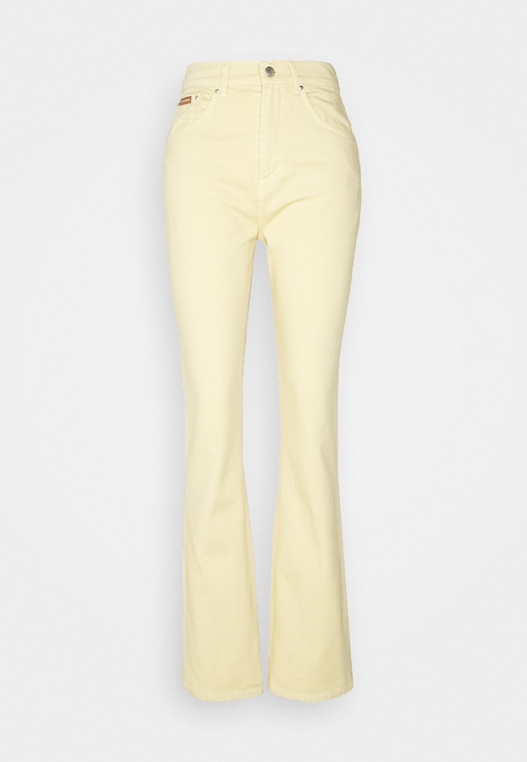 yellow flare jeans