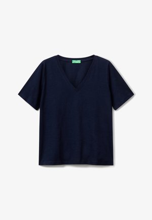 United Colors of Benetton V-NECK IN SLUB - T-shirt basic - blue