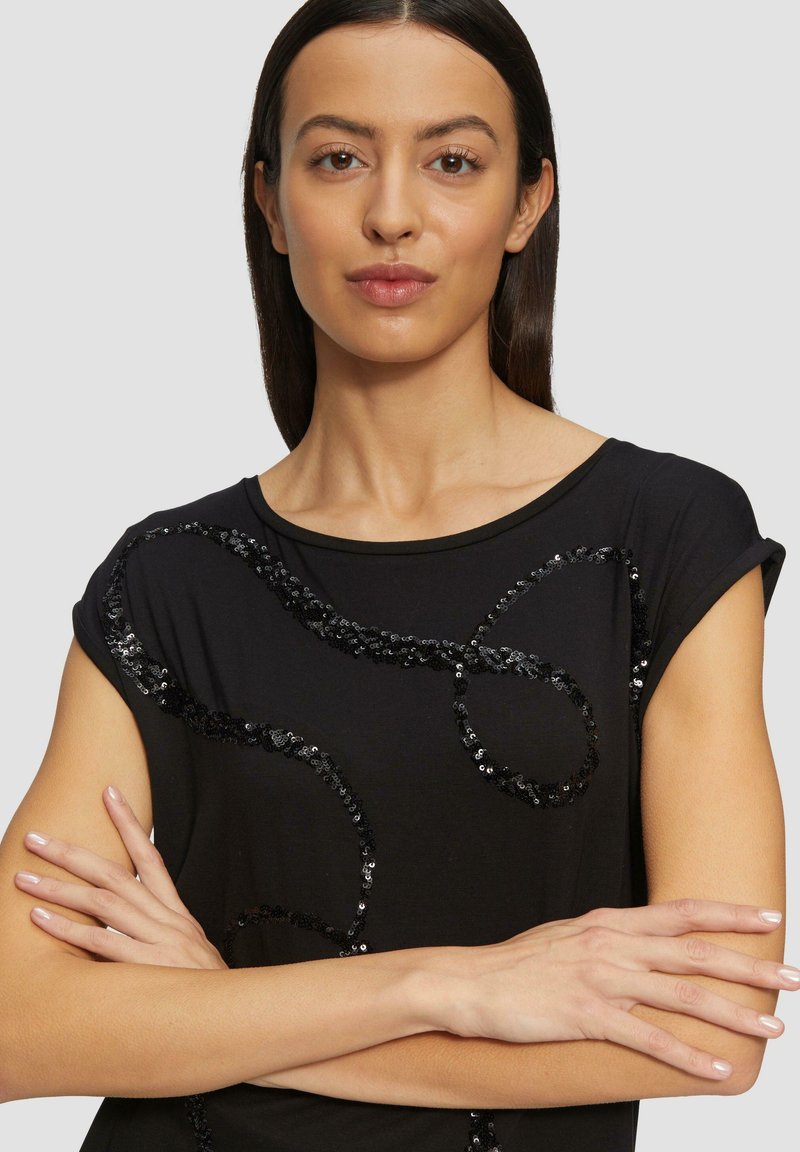 S.Oliver BLACK LABEL T-shirt Donna Con Paillettes – Modello 2157278, Colore 99, Taglia 40, Glamour Quotidiano