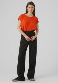 Vero Moda VMAVA PLAIN - T-shirt - bas - tangerine tango