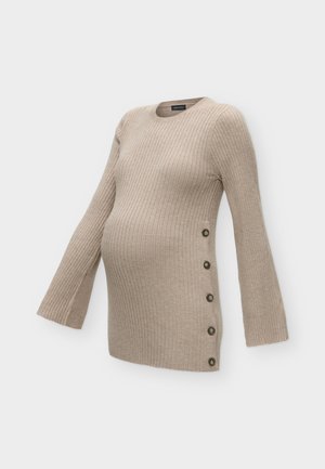 Anna Field MAMA by Zalando, MATERNITY JUMPER WITH SIDE SLIT - Пуловер - light brown melange