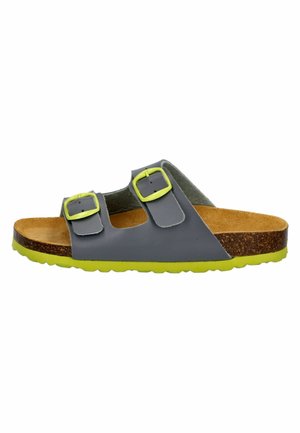 BIOLINE - Pantolette flach - grau lemon