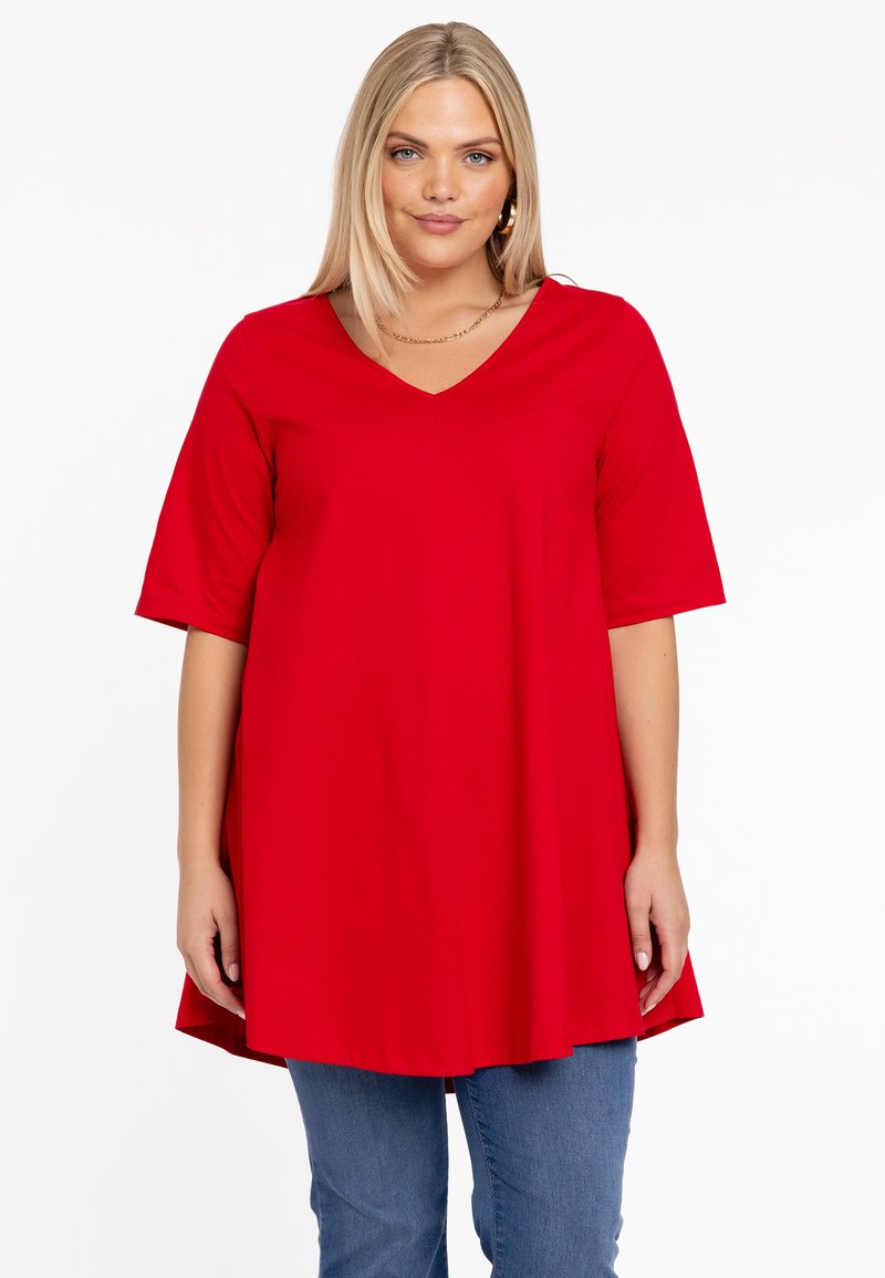 YOEK WITH SHORT SLEEVES - Tunika - red