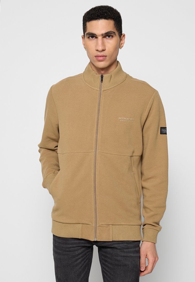 Petrol Industries Sweater met rits lichtbruin