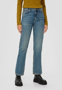 QS MEGAN ANKLE- REGULAR FIT HIGH RISE - Straight leg jeans - blau