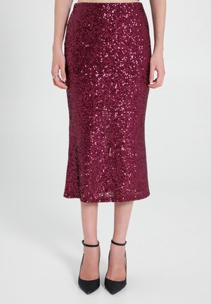Gonna a tubino - burgundy plain