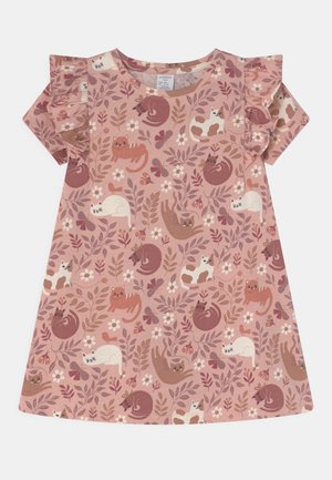 LONG FRILL CATS - Jersey dress - dusty pink
