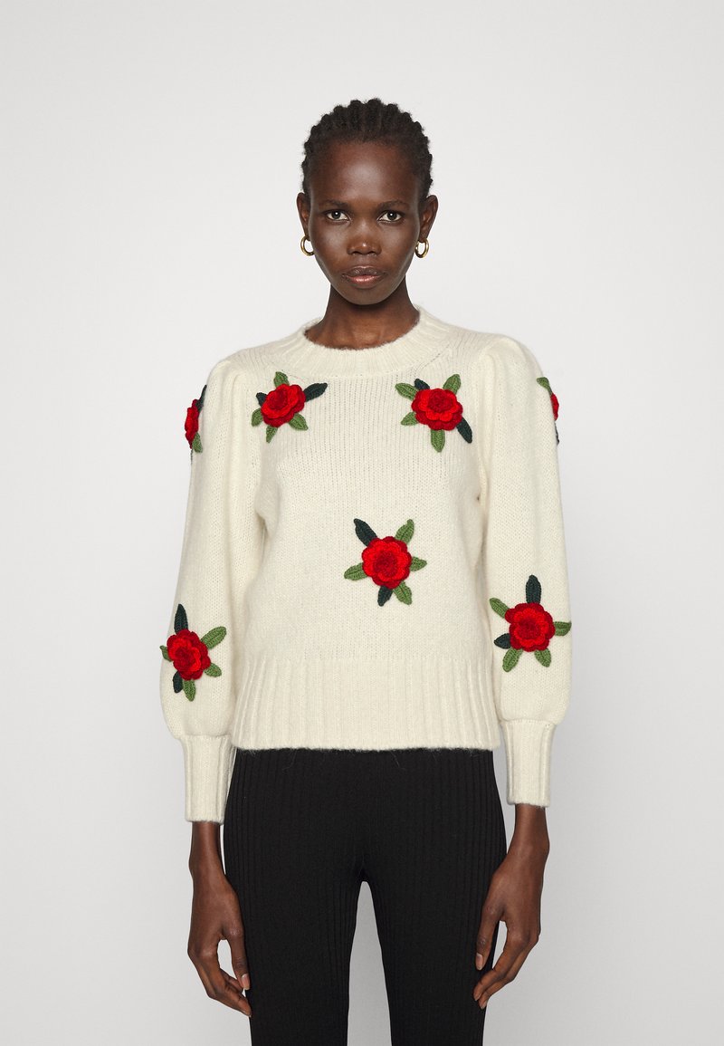 kate spade new york ROSES SWEATER Strickpullover cream/offwhite
