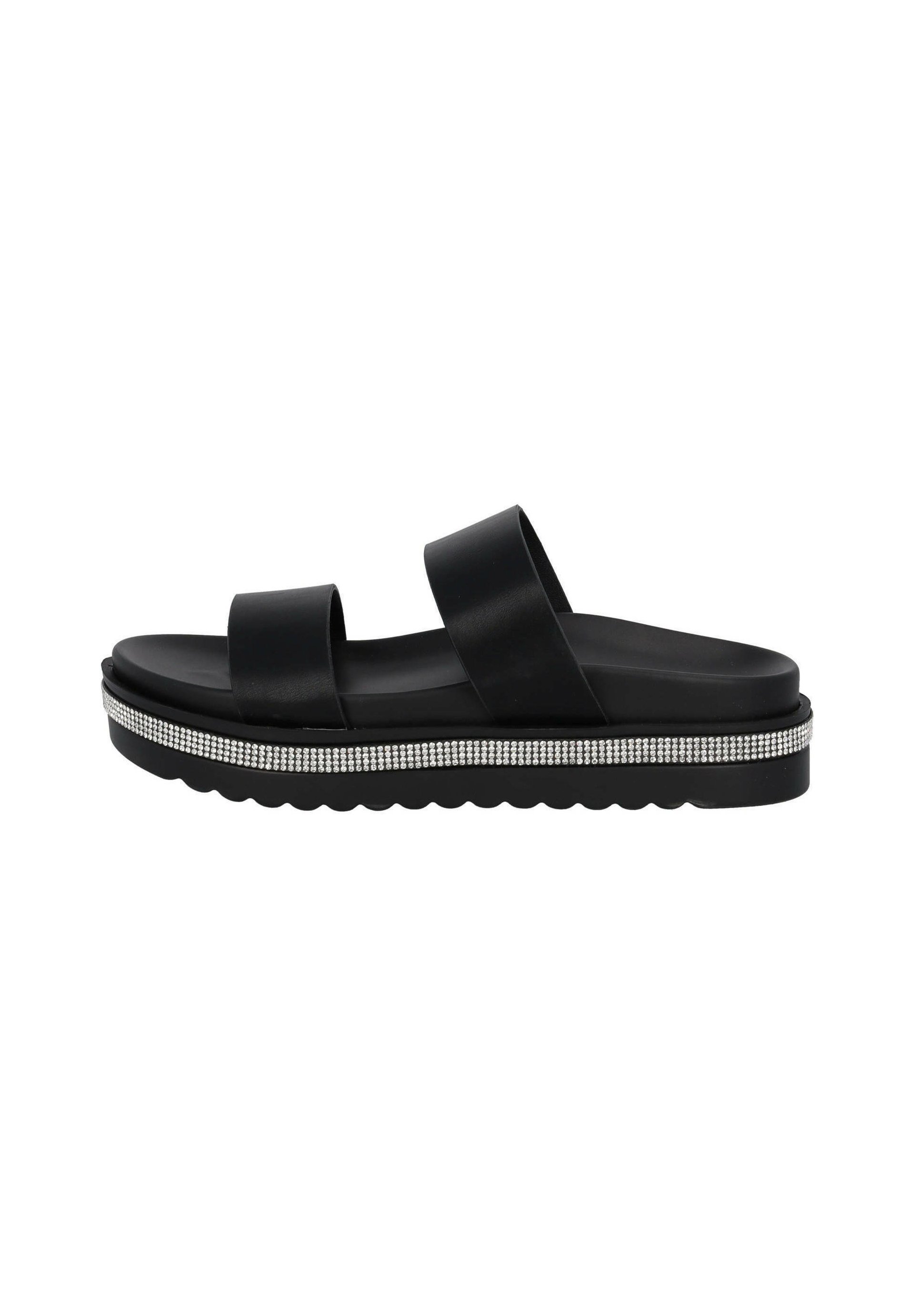 Palado Damen Mules 'Ulie' – Plateau-Pantoletten Mit Glitzersteinen