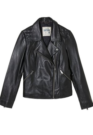 FatFace, REGULAR FIT - QUILTED BIKER - Kožená bunda - black