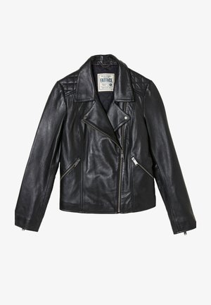 FatFace, REGULAR FIT - QUILTED BIKER - Læderjakker - black