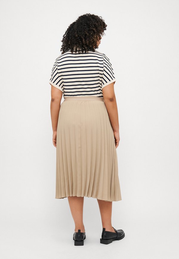 FLUID PLEATED MIDI SKIRT - Pleated skirt - beige4
