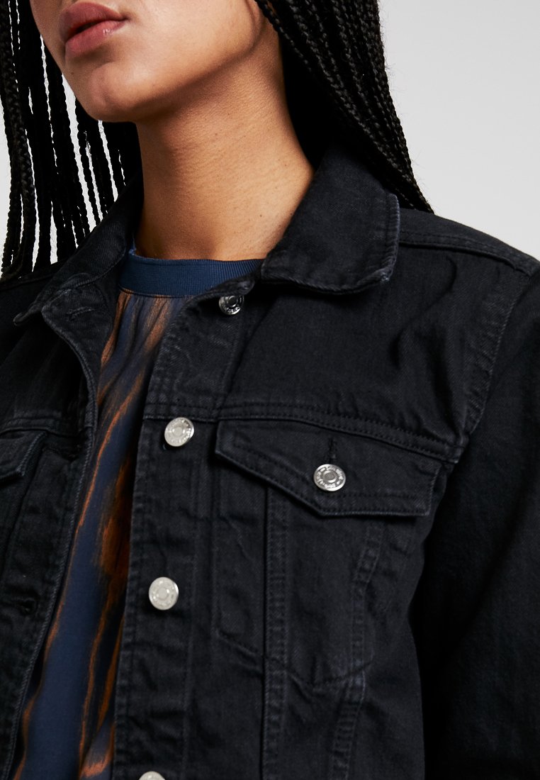 Gina Tricot SOLANGE JACKET Jeansjakke offblacksvart Gina Tricot Jeansjakke Solange Denim Jacket Svart