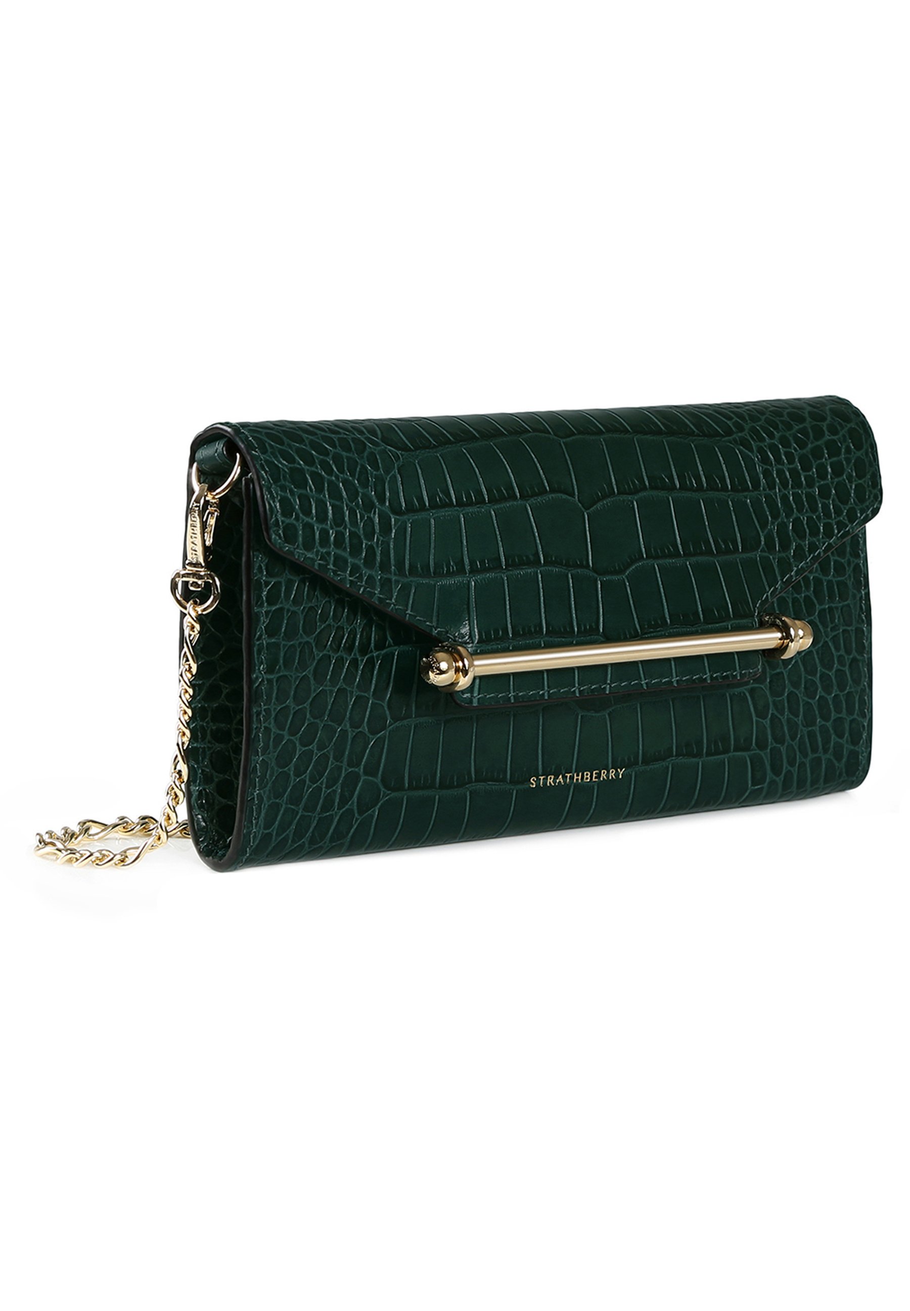Strathberry MULTREES Clutch Embossed Croc Bottle Green dark green Zalando