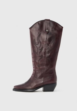 WESSEL - Kovbojské/motorkářské kozačky - burgundy