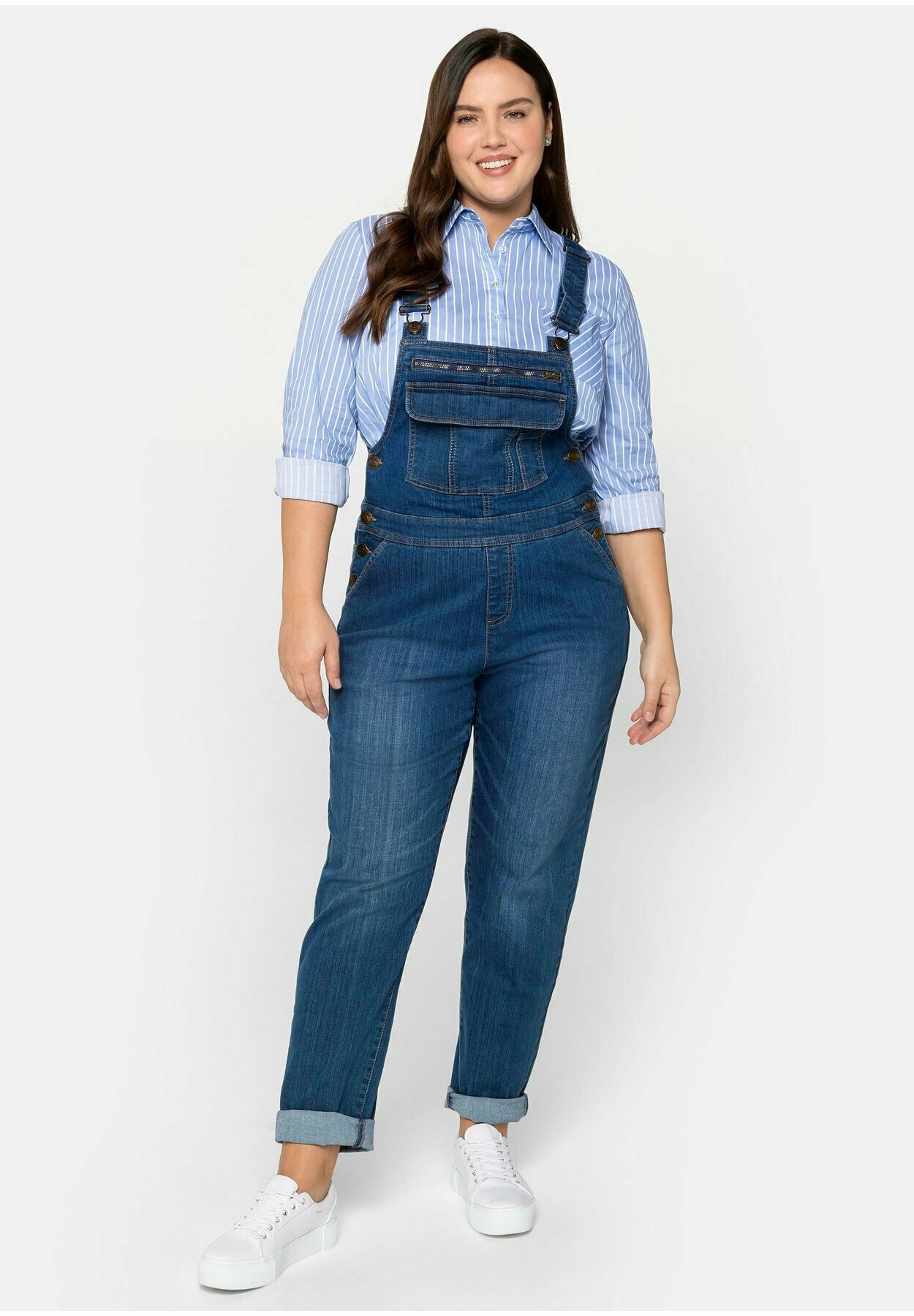 Sheego Salopette - blue used denim/blu denim - Zalando.it