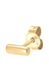 Guldfarvede 925 sterling sølvøreringe med et tubulært design og afrundet ende, der har en poleret finish og en simpel lås.