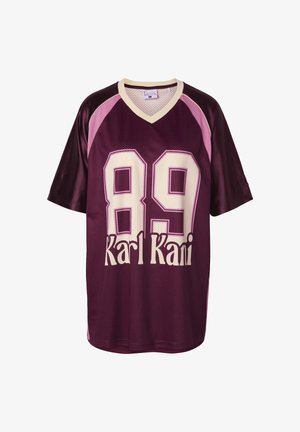 Karl Kani, OG 89 ROUND SERIF FOOTBALL JERSEY - T-shirts print - off white berry plum