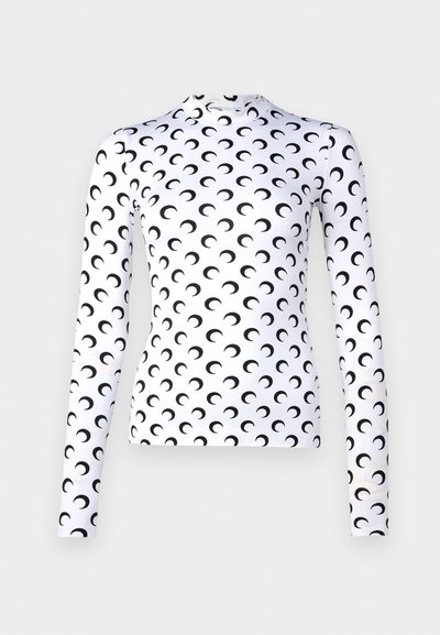 MARINE SERRE MOON PRINTED SECOND SKIN HIGH NECK - Long sleeved top - optical white