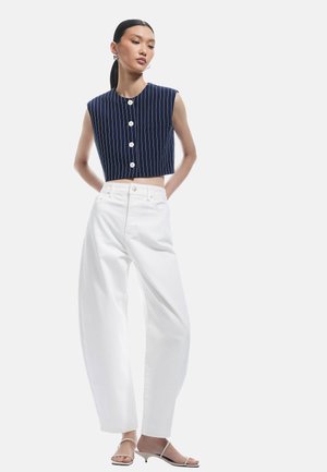 BARREL FIT - Jean boyfriend - white
