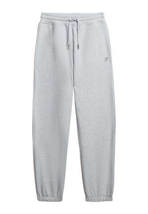 Pantaloni della tuta grigi con vita elastica, cordoncino regolabile e polsini elasticizzati. Realizzati in tessuto morbido e leggero. Presentano un dettaglio del logo.