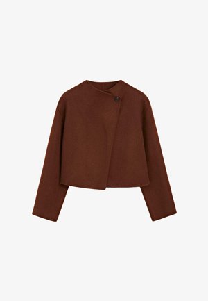 Massimo Dutti, BUTTON DETAIL CAPE JACKET - Lichte jas - brown