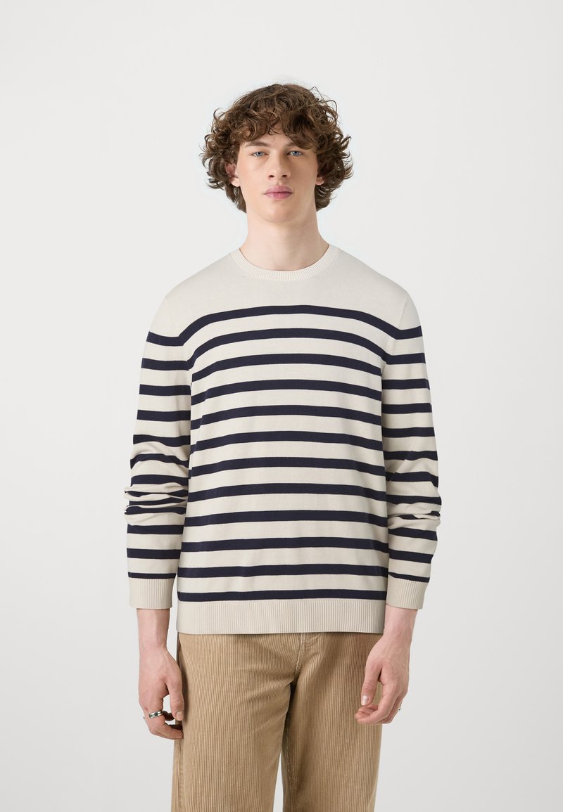 GAP CORE CREW FEEDER STRIPE - Pulóver - birch