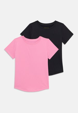 2 PACK KIDS SPORTS T SHIRTS UNISEX - T-Shirt basic - black/light pink