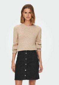 JDY JDYDINEA L/S O-NECK SOLID PULL KNT NOOS - Svetr - tapioca