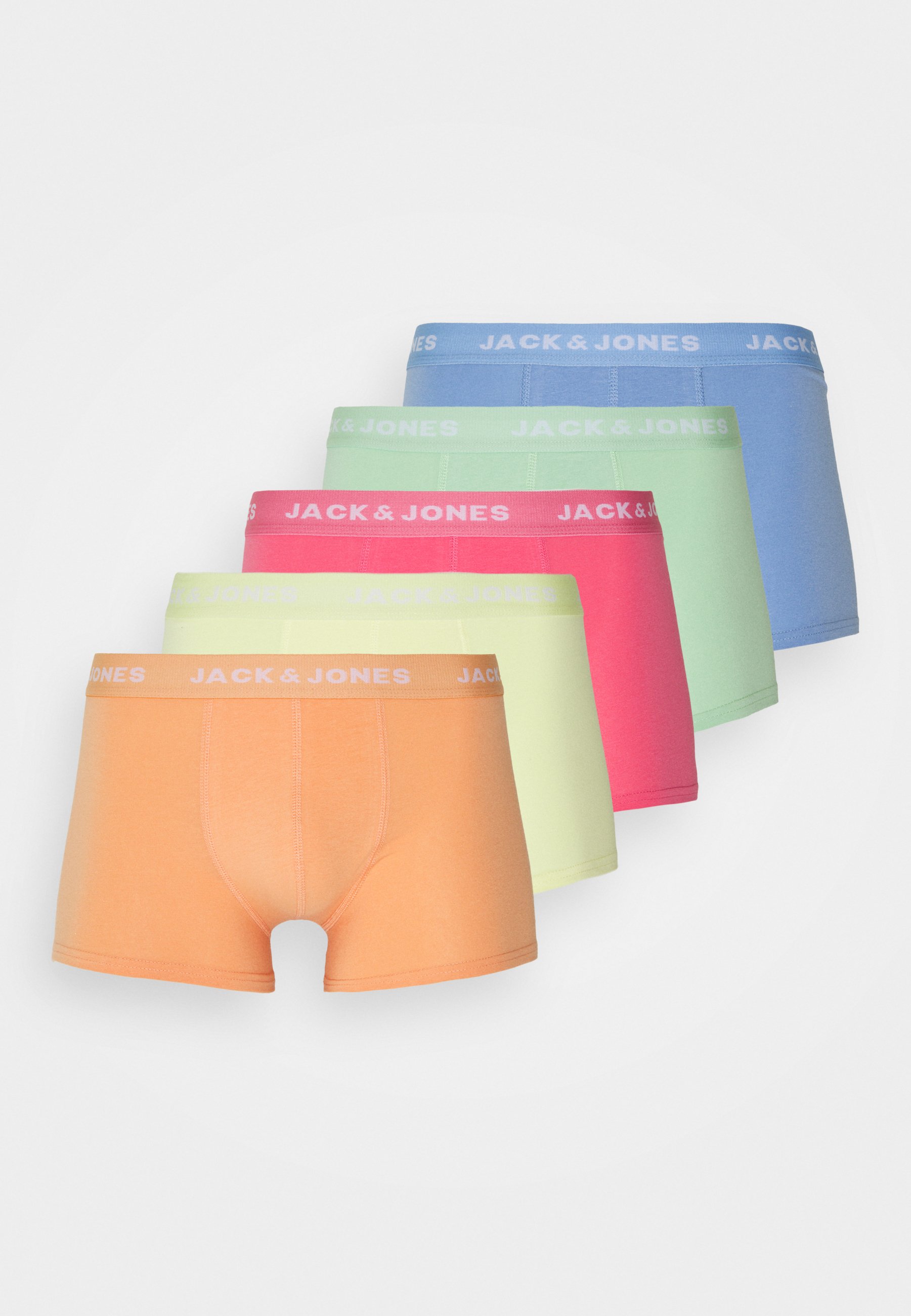 Jack \u0026 Jones JACSUMMER COLOR TRUNKS 5 PACK - Onderbroeken -  sprucestone/shell coral/hyndrangea /bubblegum/geel - Zalando.nl