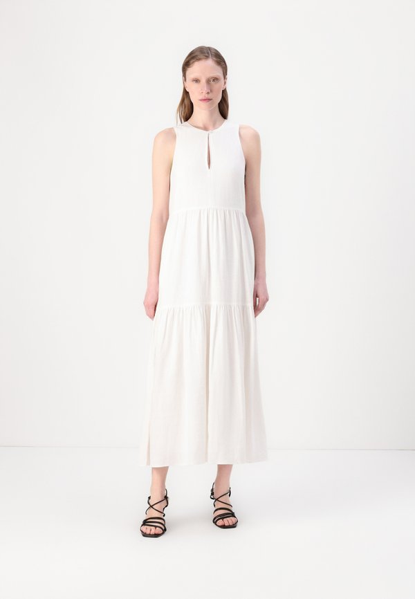 SLEEVELESS TIERED MAXI DRESS KEYHOLE NECKLINE - Day dress - ivory