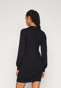 Object OBJTHESS EMBROIDERY DRESS - Abito in maglia - black detail:sandshell embroidery