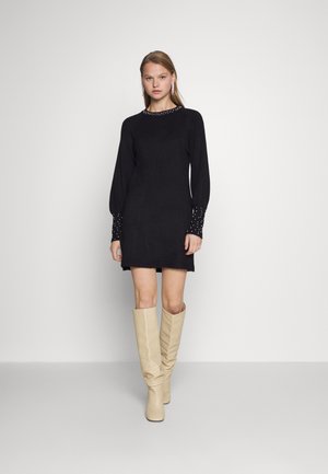 ONLALEXIS BEAD DRESS - Strikkjoler - black