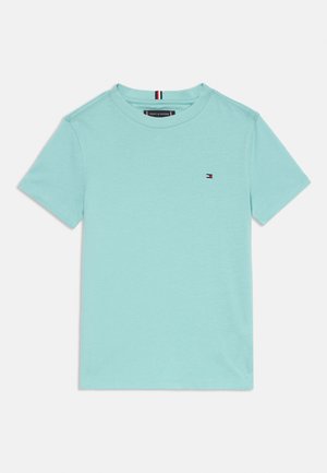 Light blue short-sleeve T-shirt made of cotton, featuring a crew neckline and a small embroidered logo on the left chest.