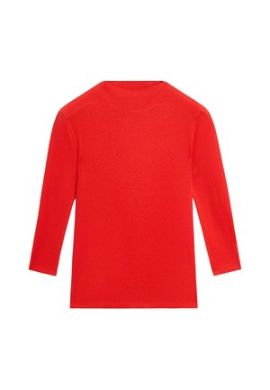 Massimo Dutti, MOCK NECK ELBOW-SLEEVE T-SHIRT - Top s dlouhým rukávem - red