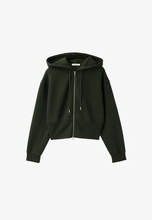 Stradivarius, ZIP-UP HOODED SWEATSHIRT - Sweat zippé - green