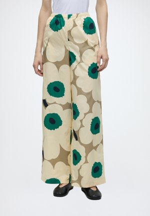Marimekko ARVOITUKSIA UNIKKO - Παντελόνι - beige/khaki green/green
