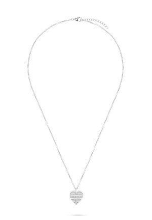 HERZ AUS MIT FUNKELNDEN ZIRKONIA-STEINEN - Halskæder - silver-coloured