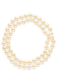 Pulsera de perlas con múltiples filas de perlas redondas, brillantes y de color blanco cremoso, de textura suave, distribuidas de manera uniforme en un diseño flexible.