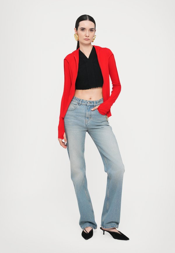 PIPING DETAIL HOODED - Zip-up sweatshirt - bright rose4