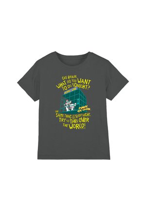 Cotton Soul, PINKY AND THE BRAIN/THE WORLD UNISEX - Print T-shirt - anthracite