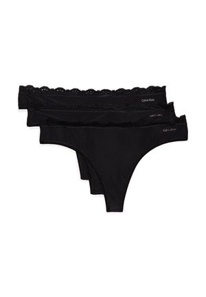 Calvin Klein Underwear THONG 3 PACK STRETCH - Stringid - black