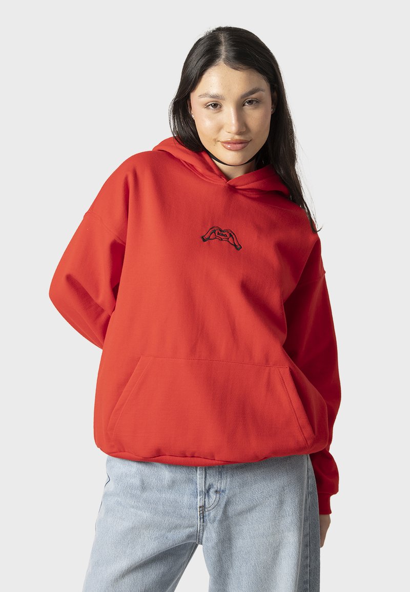 Kaotiko HEART HAND - Felpa con cappuccio - red