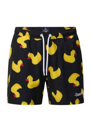 Blount & Pool, BEACH STRETCH SHORTS - Badeshorts - black/yellow duck