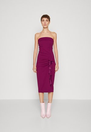 WAL G. LOLO RUFFLE MIDI - Rochie cocktail/Rochie petrecere - plum